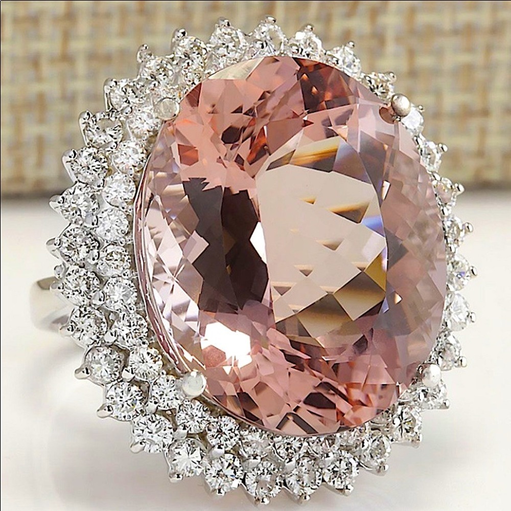 MORGANITE RING STERLING SILVER RING - Picture 5 of 10